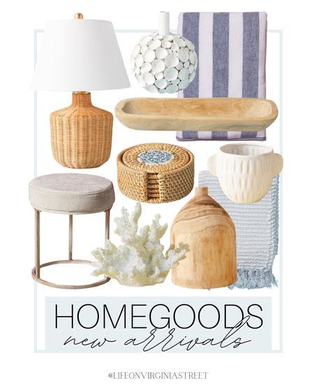 Homegoods new arrivals including this rattan lamp, coral decor, wooden bowl, towel, throw blanket, coasters, stool and more. 

coastal home decor, coastal decor, homegoods, beach house decor, homegoods home decor

#LTKSeasonal #LTKhome #LTKFind