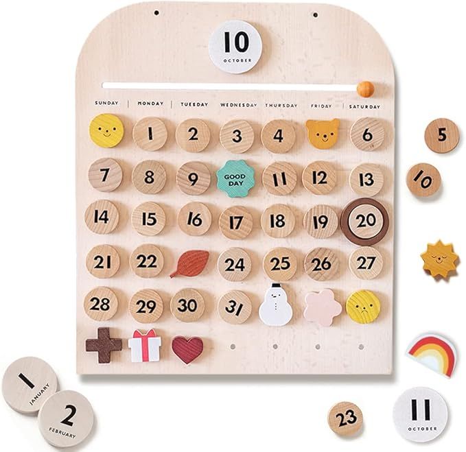 Wooden Calendar,Montessori Calendar for Kids to Learn Seasons, Toddler Preschool Calendar,Prescho... | Amazon (US)