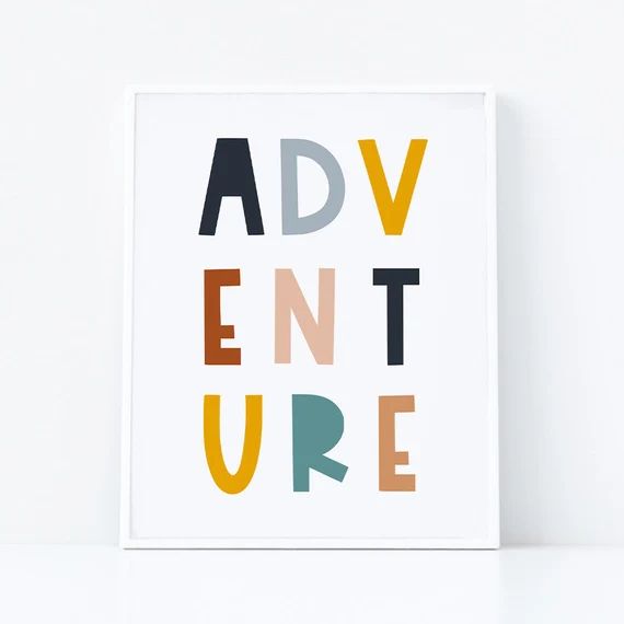 ADVENTURE Printable Art, Adventure Wall Art, kids Quotes Print, Adventure Sign, Typography Poster... | Etsy (US)
