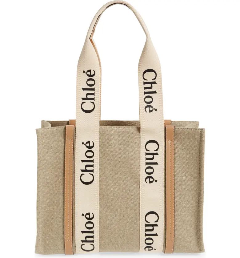 Chloé Medium Woody Linen Tote | Nordstrom | Nordstrom