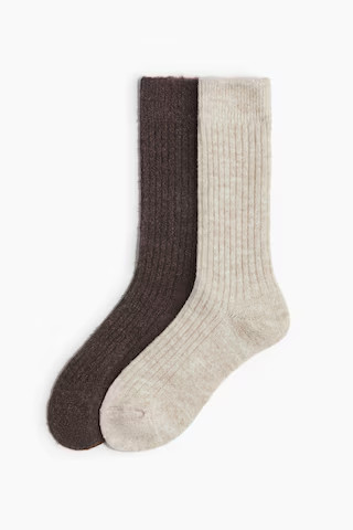 H & M - 2er-Pack Socken aus Wollmix - Braun - Damen | H&M (DE, AT, CH, NL, FI)