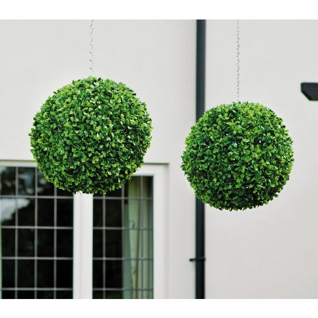 Buy Garden XP Garden Topiary Balls Art 30CM Grass X2 | Artificial flowers, plants and trees | Arg... | argos.co.uk