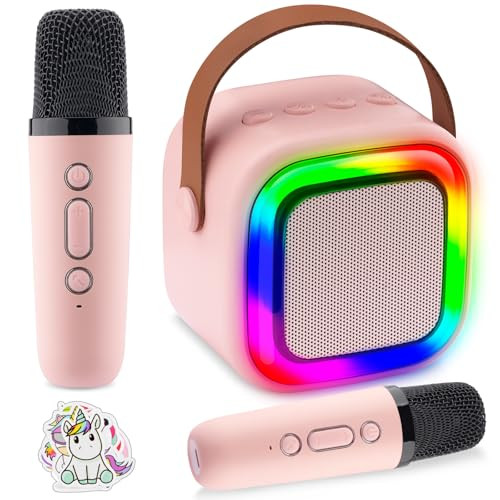 Just4Fun Karaoke Machine for Kids, Portable Karaoke Machine with 2 Microphone Wireless, Family Party Game Toys for Ages 3 4 5 6 7 8 9 10 11 12 Year Old Toddler Boys Girls Kid Christmas Birthday Gifts | Amazon (US)