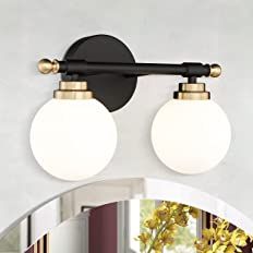 kudos Black and Gold Bathroom Light Fixtures, 2 Lights Bathroom Vanity Light Fixtures Over Mirror... | Amazon (US)