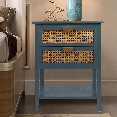 Night Stand with Drawers bedside table with storage shelf, accent end table set, wood bed side table for bedroom and living room.Green | Target