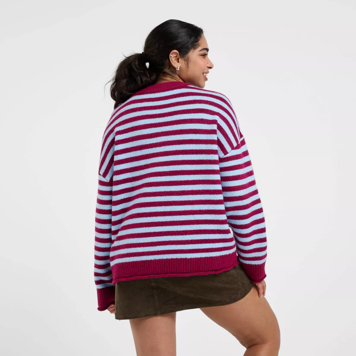 Women's dELiA*s NYC Crewneck Sweater - Maroon S | Target