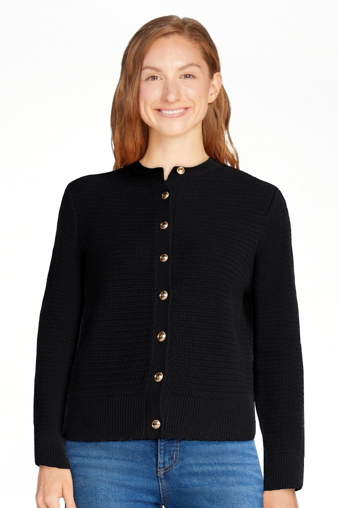 Time and Tru Women's Button Front Textured Cardigan, Sizes XS-XXXL | Walmart (US)