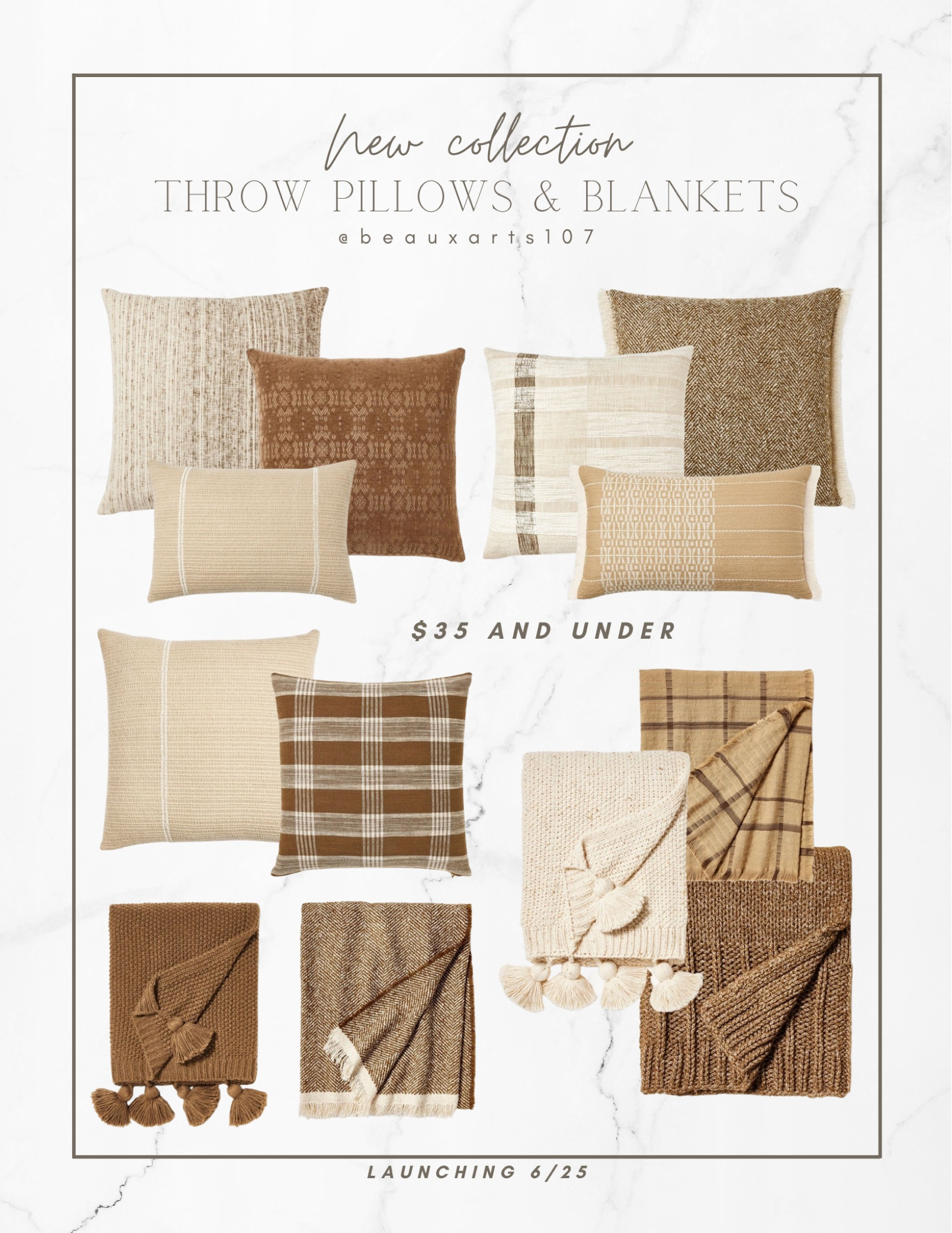 Shop these gorgeous throw pillows and throw blankets $35 and under!! Launching online 6/25!

#LTKunder50 #LTKFind #LTKhome