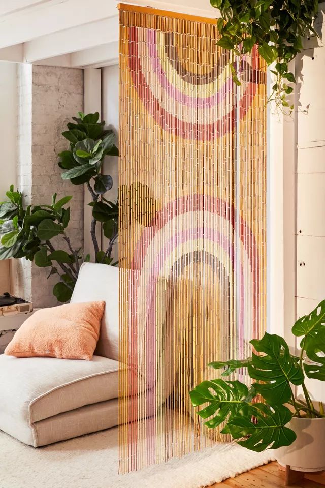 Rainbow Bamboo Beaded Curtain | Urban Outfitters (US and RoW)
