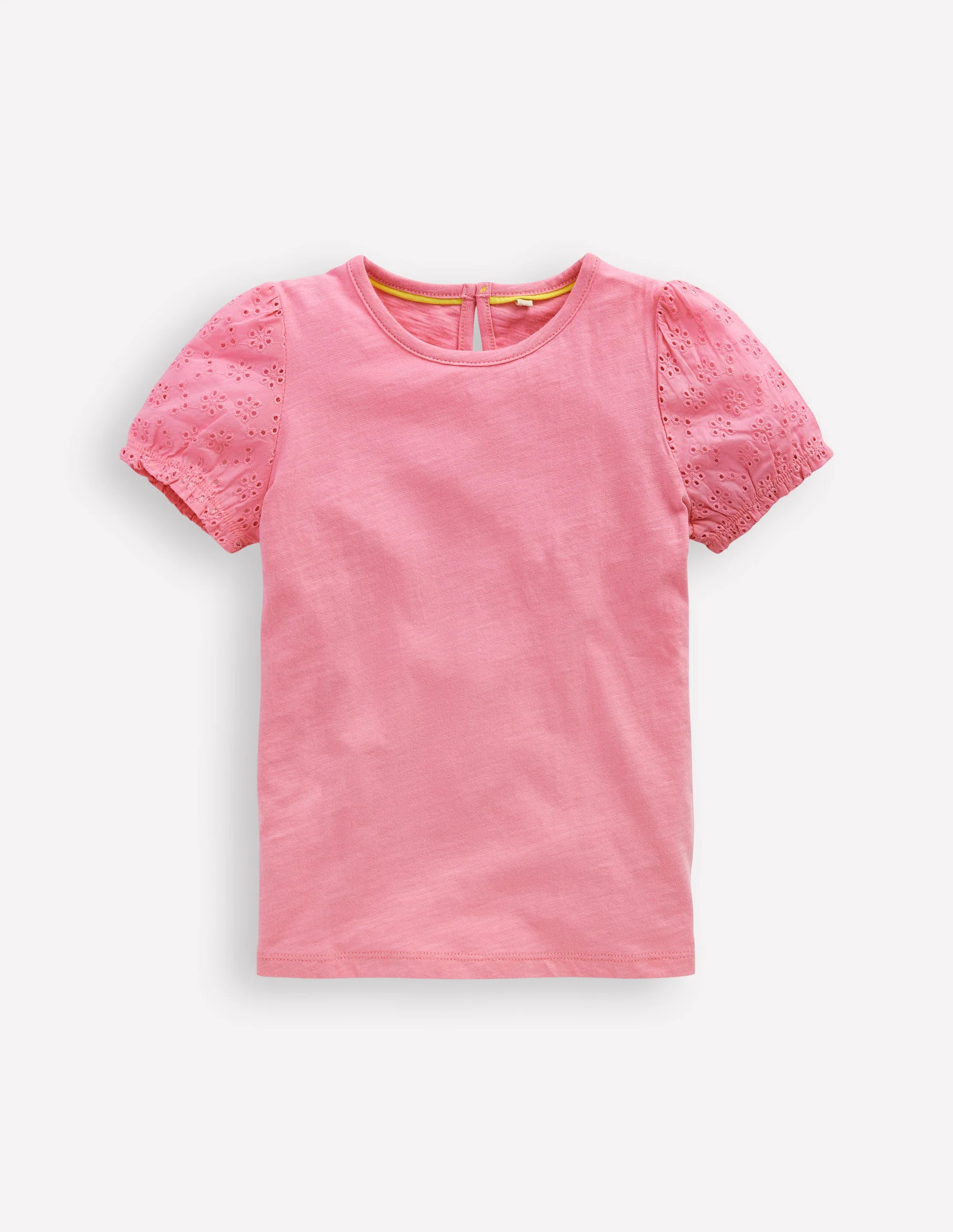 Broderie Mix Tee-Bubblegum Pink | Boden (US)