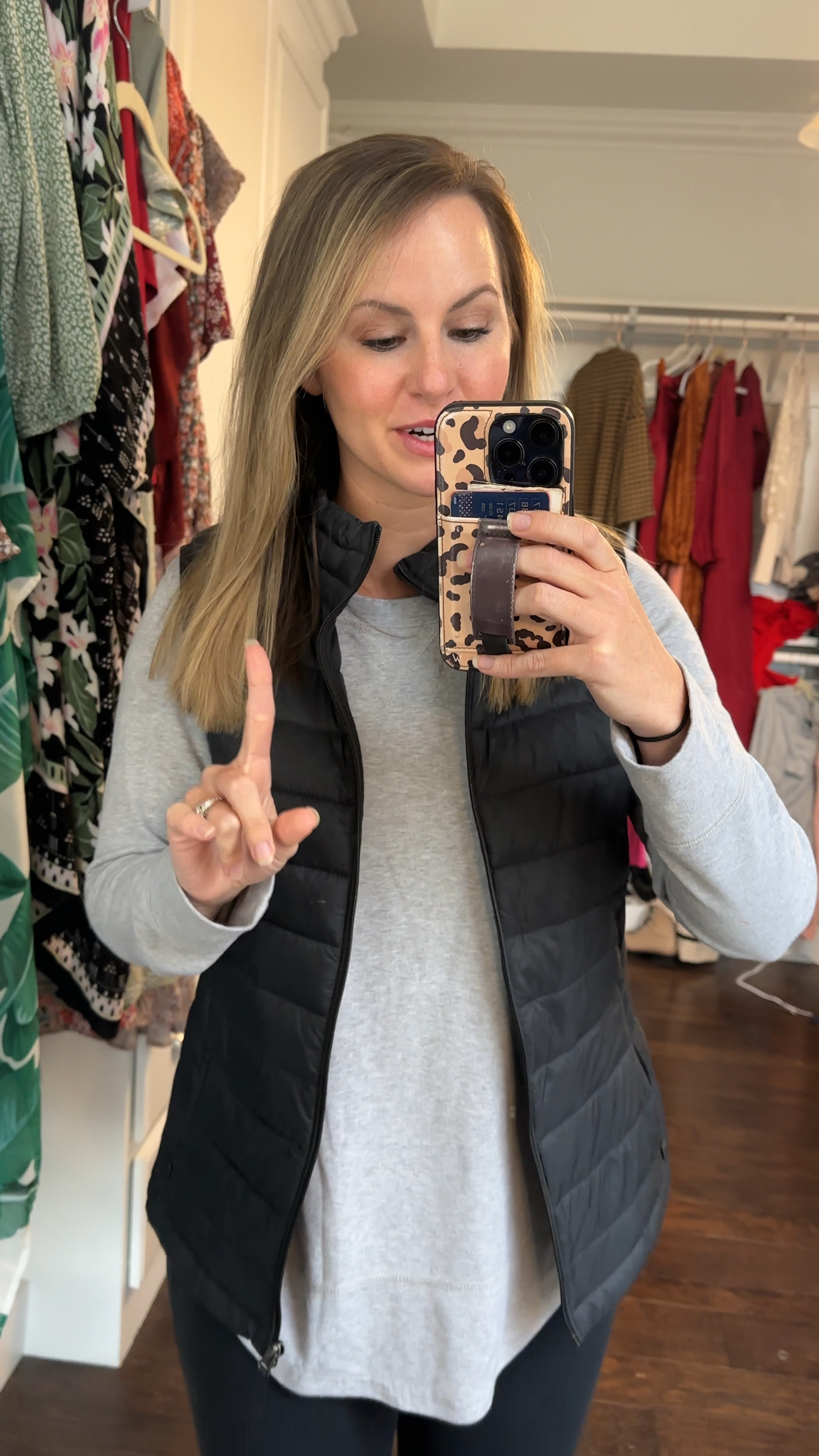 Amazon fall and winter casual outfit. My favorite tunic long sleeve top perfect with leggings & sneakers!! Paired it with a puffer vest and leopard adidas which are 60% off right now!! 

Casual style, Thanksgiving outfit, travel outfit, Amazon finds, basic top, everyday black leggings with pockets, mom outfit, Amazon fashion 

#LTKtravel #LTKfindsunder50 #LTKVideo