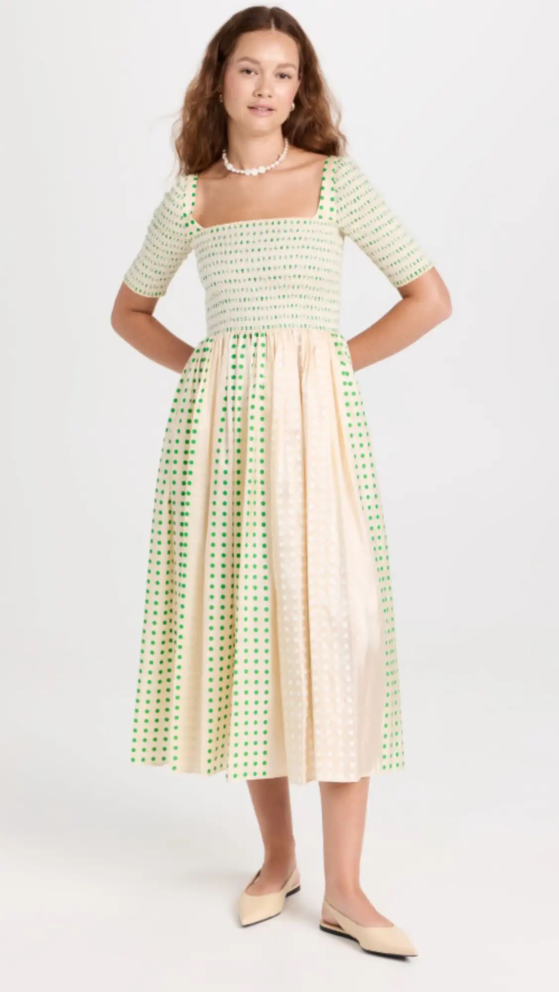 Printed Silk Smocked Dress | Shopbop