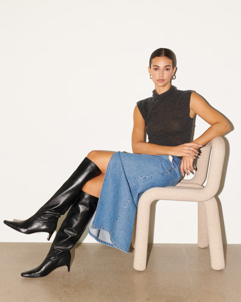 Denim Maxi Skirt | Abercrombie & Fitch (US)