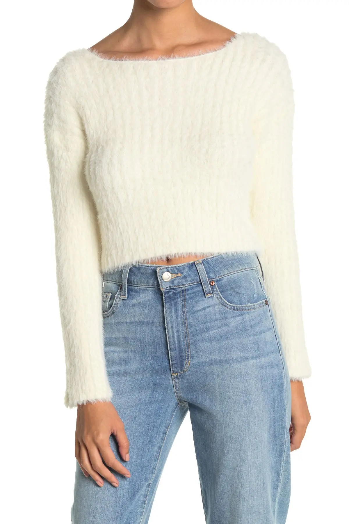 HYFVE Fuzzy Cropped Sweater at Nordstrom Rack | Nordstrom Rack