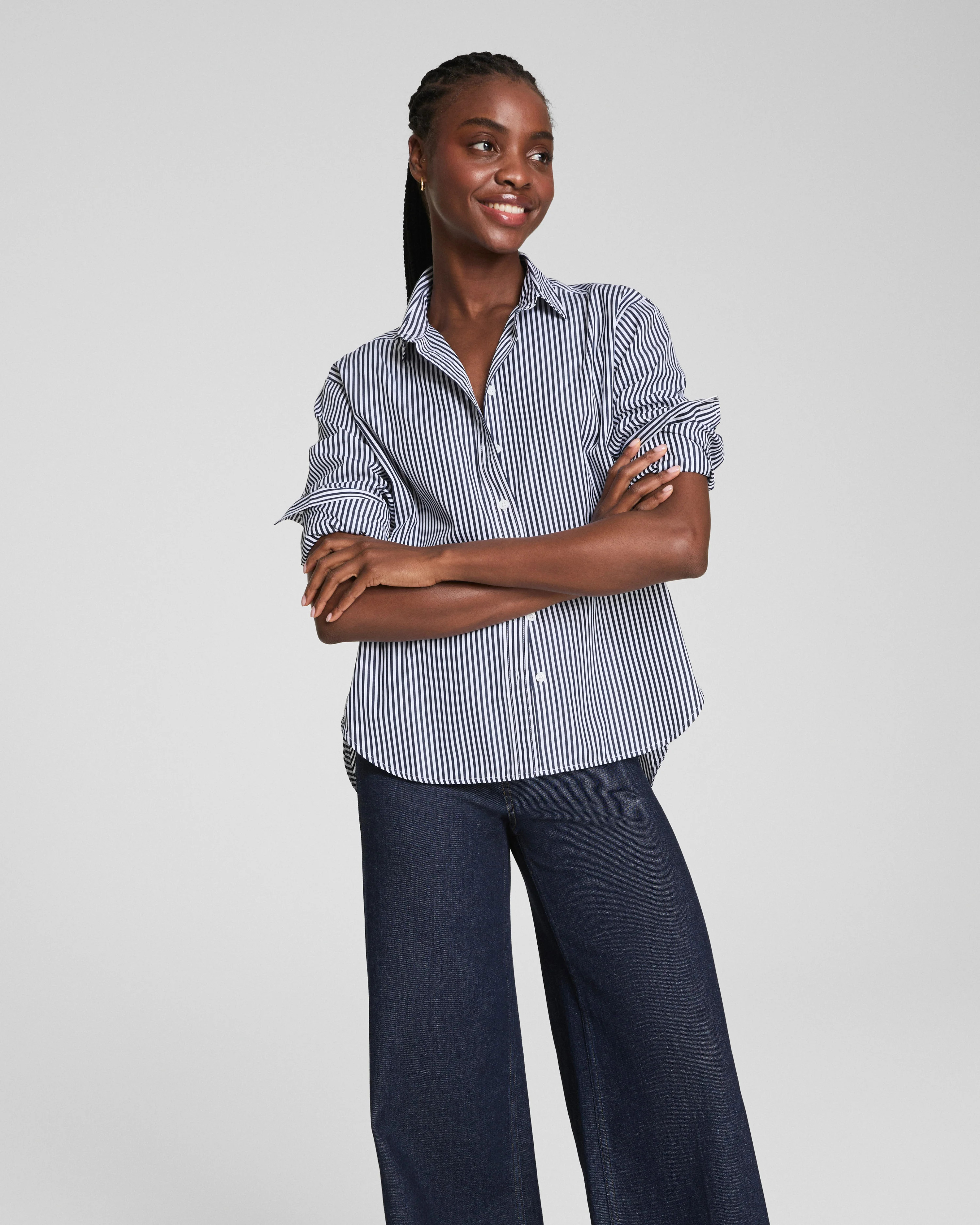 Oversized Poplin Button-Up Shirt | SPANX | Spanx
