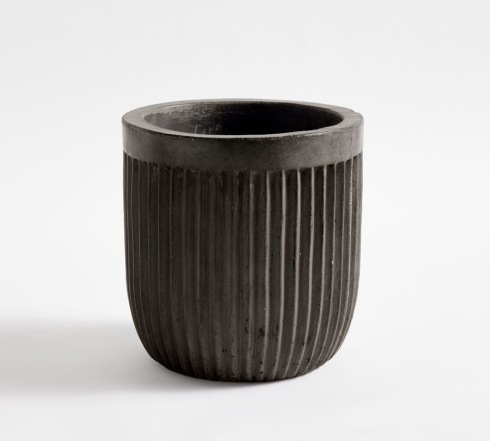 Concrete Fluted Outdoor Planters | Pottery Barn (US)