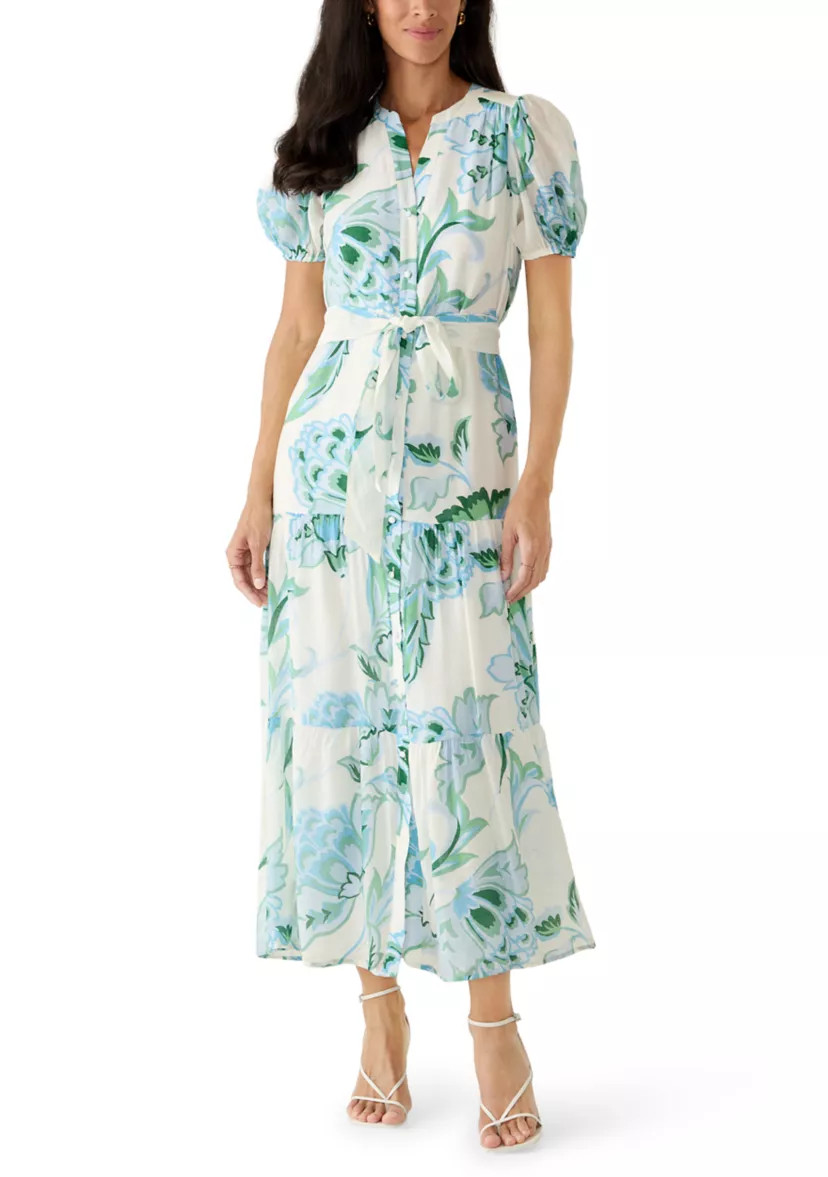 Women's Short Sleeve Floral Midi Dress | Belk