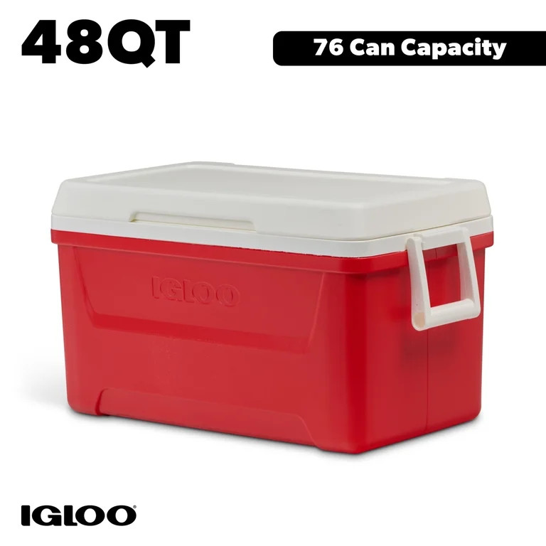 Igloo 48 QT Laguna Hard Sided Ice Chest Cooler, Red | Walmart (US)
