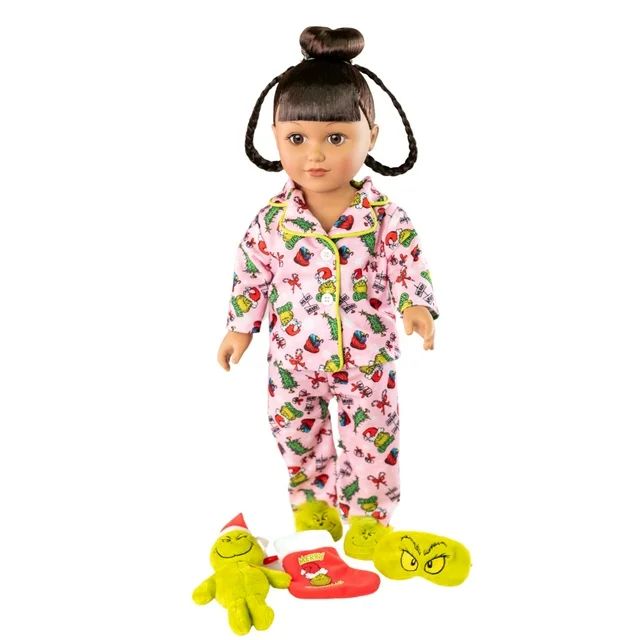 My Life As Poseable Grinch Sleepover 18 inch Doll, Dark Brunette Hair, Brown Eyes | Walmart (US)