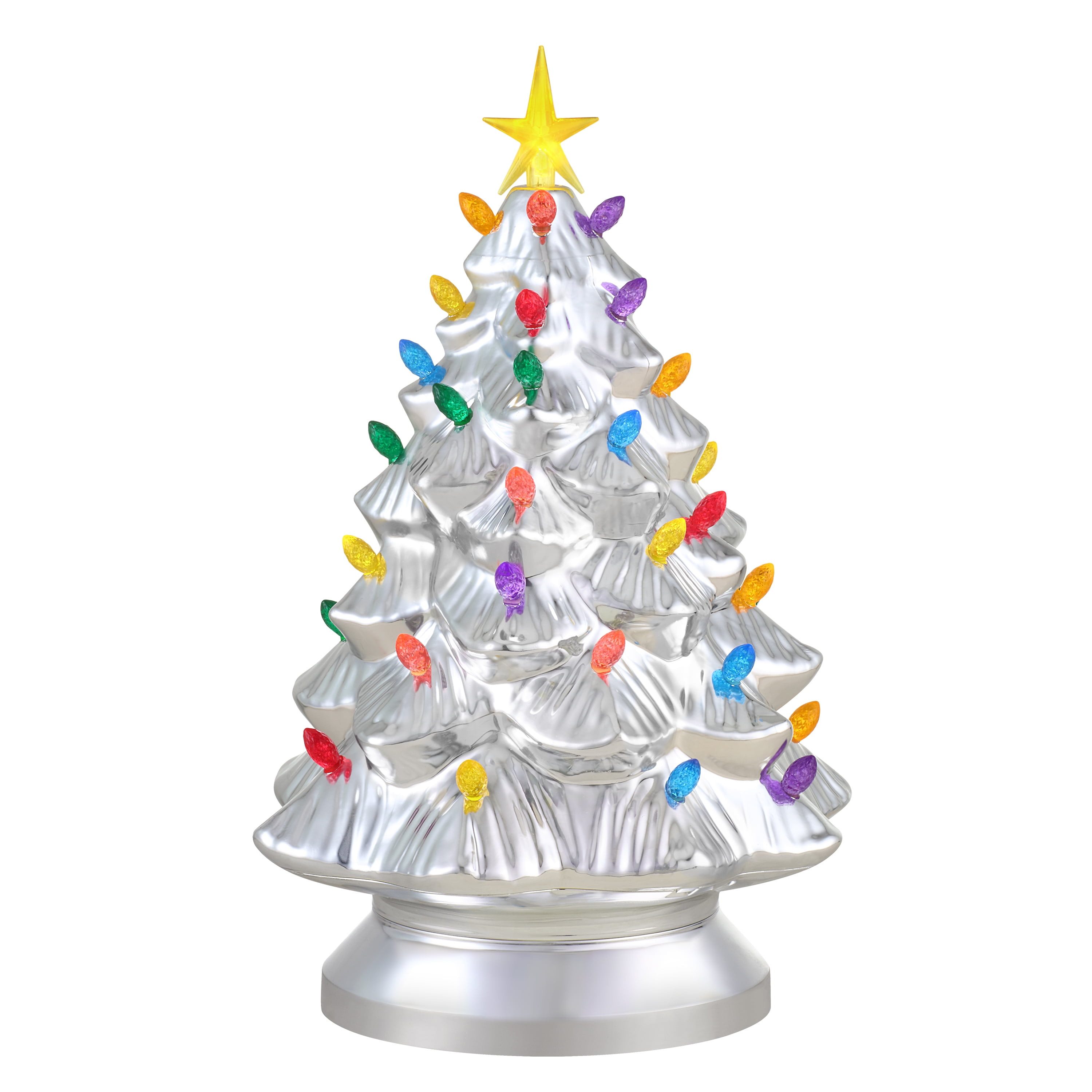 Mr. Christmas Shatterproof Nostalgic Tree, Silver, 14 in, 1 Count - Walmart.com | Walmart (US)