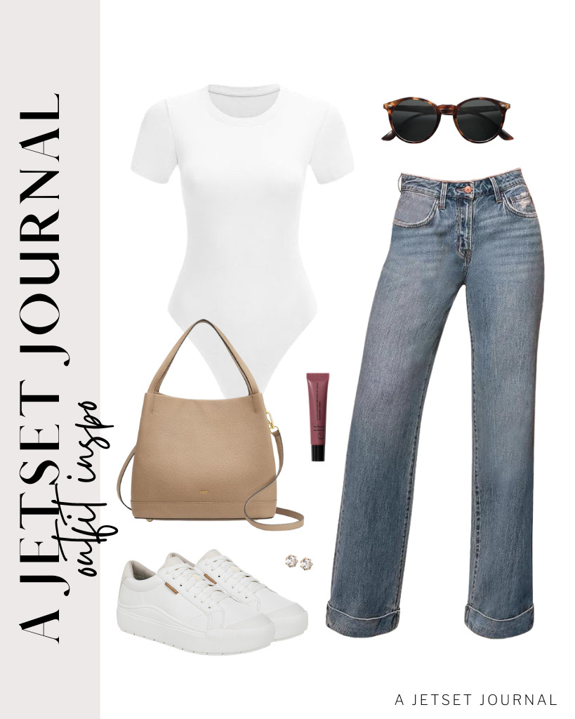 You can’t go wrong with a crewneck white bodysuit plus KUNMI wide-leg jeans. Throw on a beige Kattee handbag and Dr. Scholl’s sneakers for that effortlessly put-together weekend look.

#LTKSeasonal #LTKSaleAlert #LTKTravel 

 