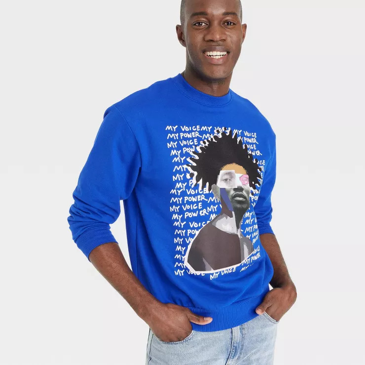 Black History Month Adult My Voice, My Power Pullover Sweatshirt - Blue | Target