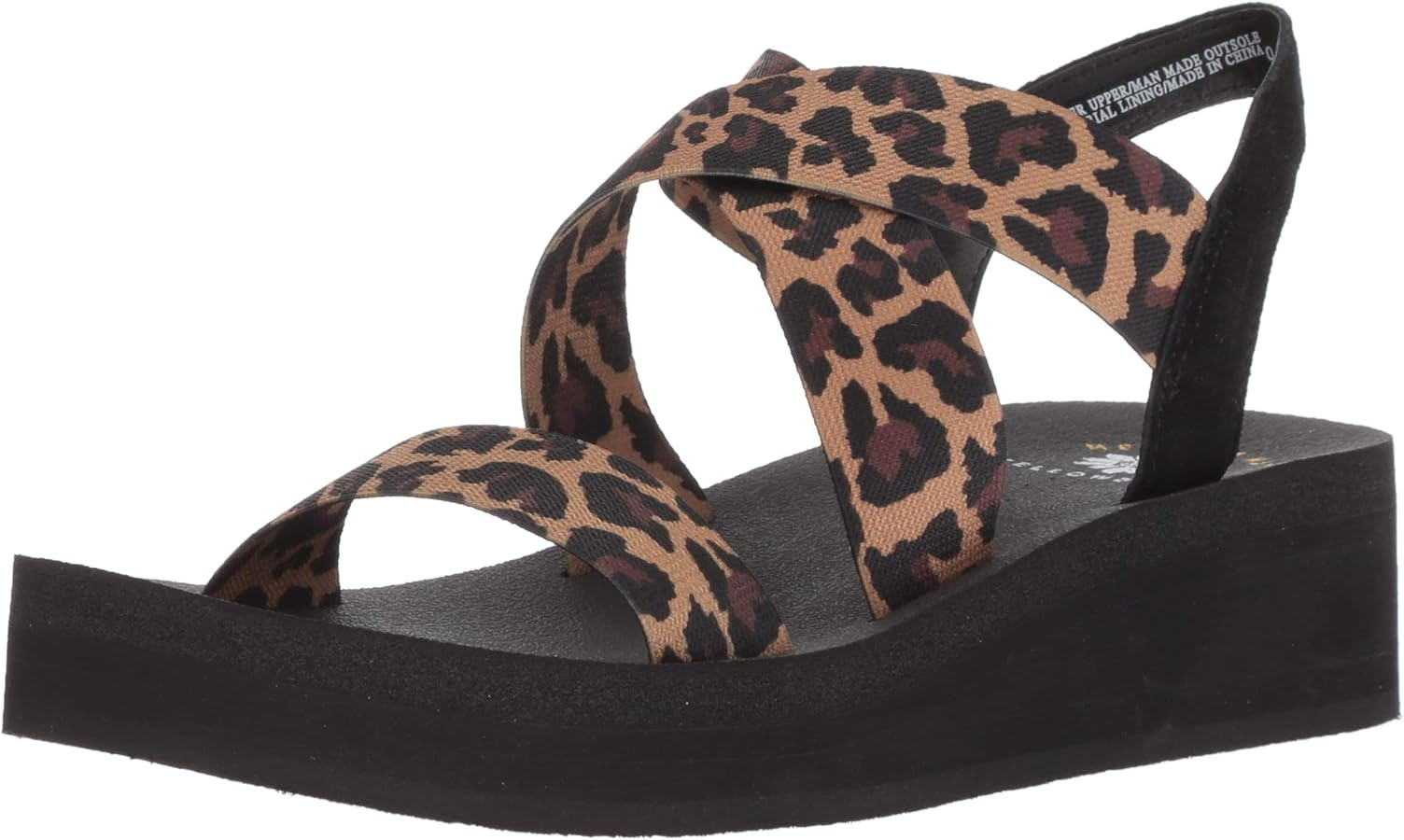 Yellow Box Women's Criss Cross Stretch Elastic Lightweight Wedge Sandal | Amazon (US)