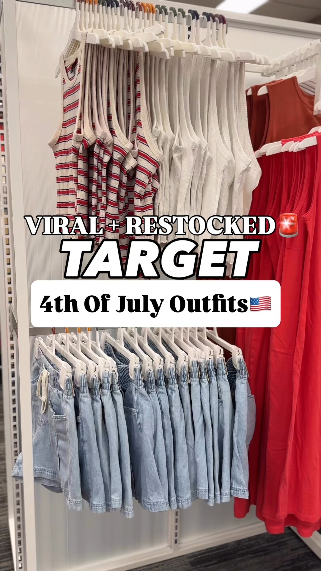 Viral + restocked at Target! 4th of July outfit ideas!🇺🇸 Loving these high rise drawstring denim shorts! Light blue and white available in XS-4X. The pull-on style with the elastic waistband is perfect for casual summer days! And these $10 ribbed tank tops are a summer staple! The lettuce edge trim is super cute! 3 colors available, sizes XS-4X! Stay tuned for try-on reels! Style these pieces for 4th of July, vacation, sporting events, errands, and so much more! 🫶🏻 Which Target find is your fave?👇🏻

#LTKFindsUnder50 #LTKParties #LTKSeasonal