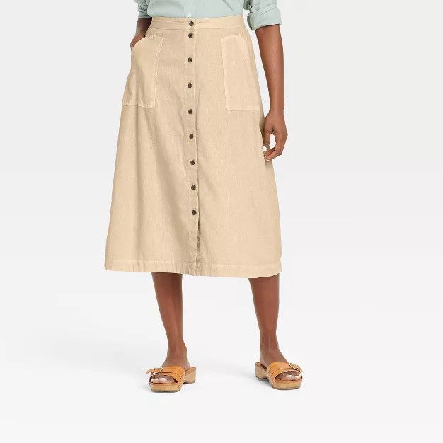 Women's Button-Front Utility Midi Skirt - Universal Thread™ | Target