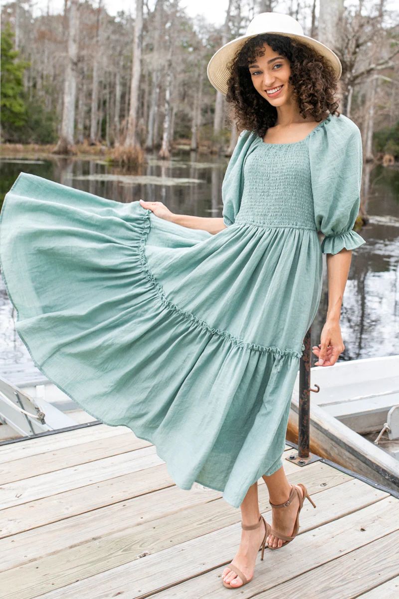 Lani Dress in Eucalyptus | Ivy City Co