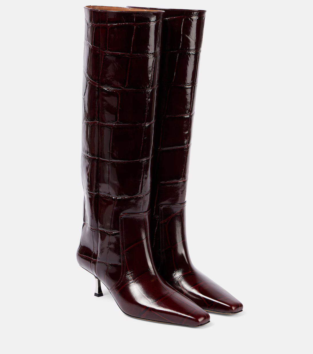 Bettina 55 patent leather knee-high boots | Mytheresa (UK)