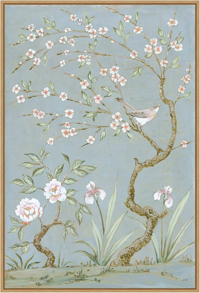 Amanti Art Framed Canvas Wall Art Print (23x33) Spring Mural I Blue by Julia Purinton Float Frame... | Amazon (US)