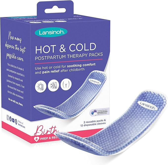 Lansinoh Hot and Cold Pads for Postpartum Essentials, Purple, 2 Count Postpartum Pads | Amazon (US)