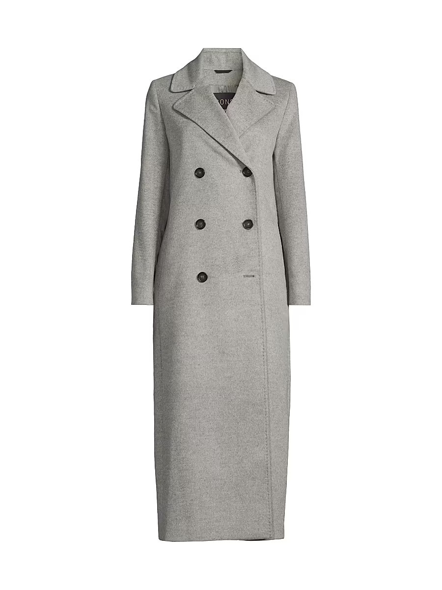Women's Icons Wool-Cashmere Double-Breasted Coat - Light Gray - Size 6 | Saks Fifth Avenue