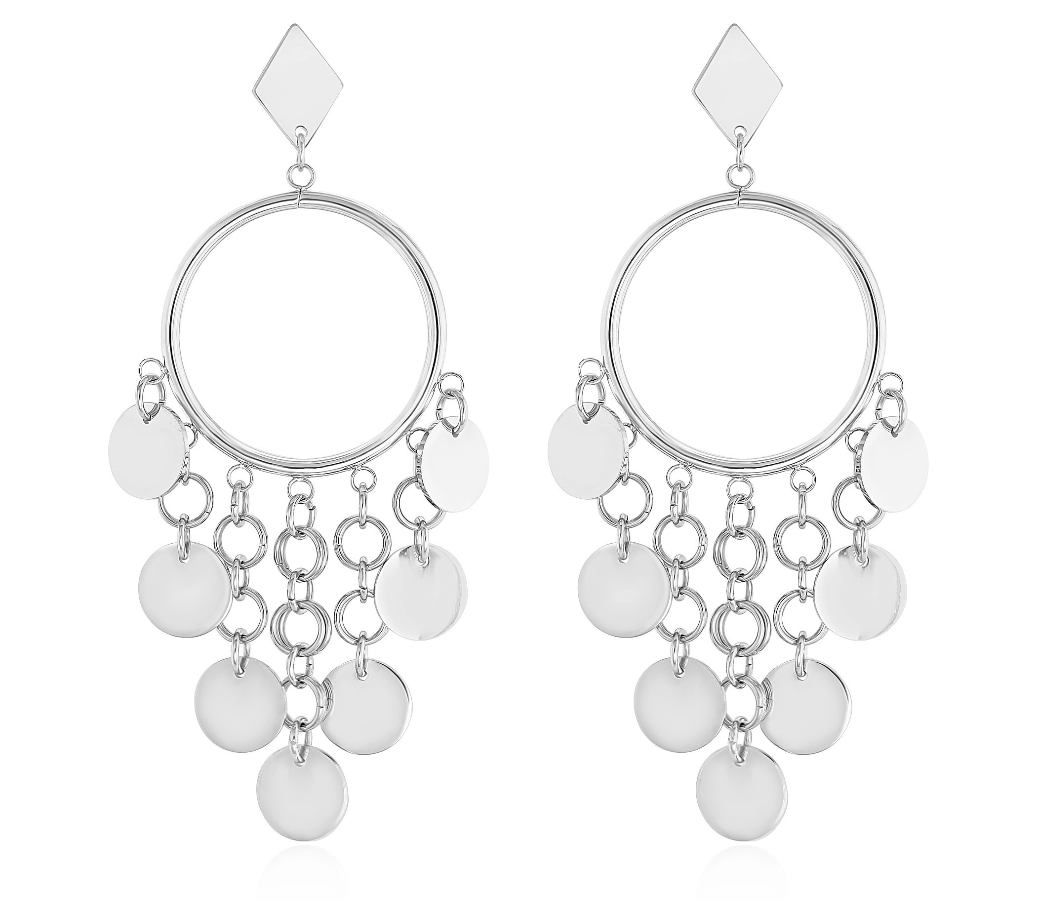 Steel by Design Mirror Finish Drop Earrings | QVC