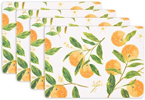 KAF Home Cork Placemats 16 x 12-Inch Set of 4 Chateau (Citrus Oranges Print) | Amazon (US)