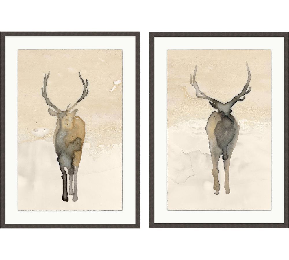Tonal Elk Framed Print | Pottery Barn (US)