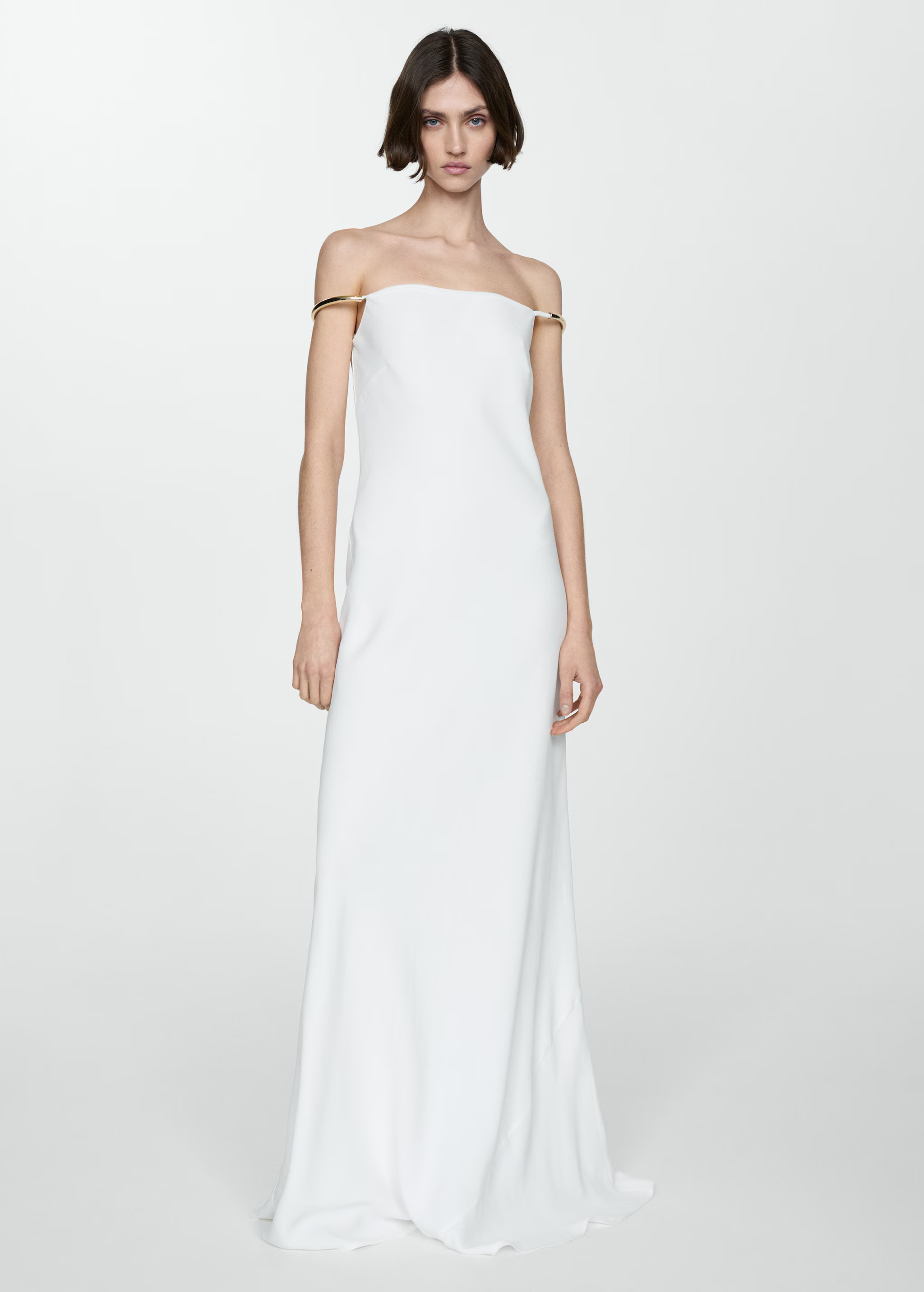 Strapless dress with metallic detail | MANGO (UK)