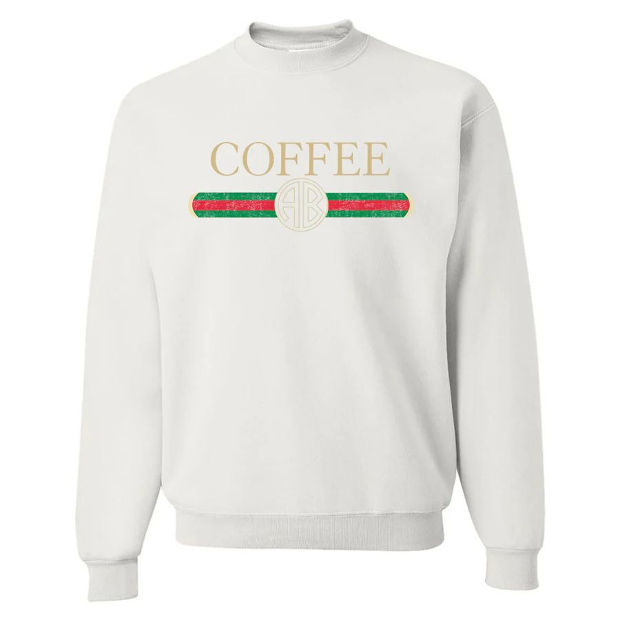 Monogrammed 'Coffee Designer Dupe' Crewneck Sweatshirt | United Monograms