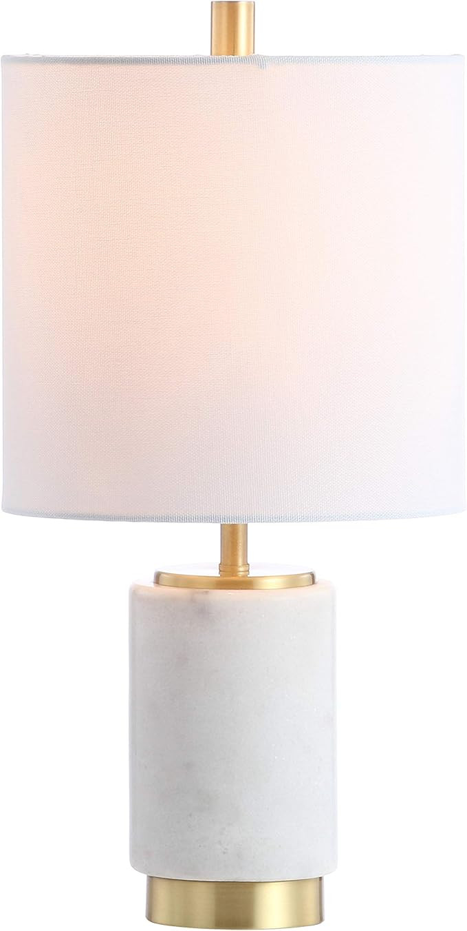 Safavieh Lighting Collection Davion White/ Brass Gold 16-inch Bedroom Living Room Home Office Des... | Amazon (US)