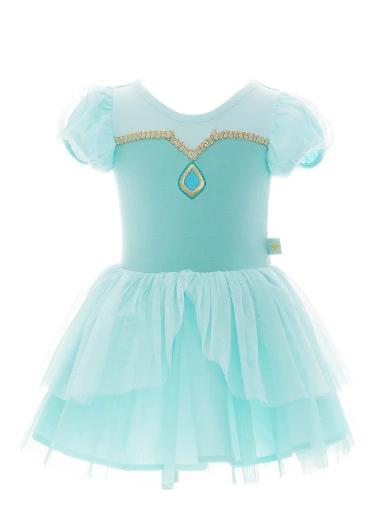 Disney Princess Toddler Girls Jasmine Cosplay Tutu Dress with Ruffle Sleeves, Sizes 12M-5T | Walmart (US)