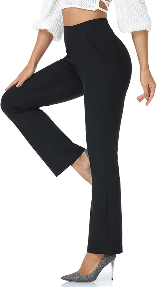 Agenlulu High Waisted Dress Pants for Women Regular/Tall Bootcut Elastic Waist Pull On Work Slack... | Amazon (US)