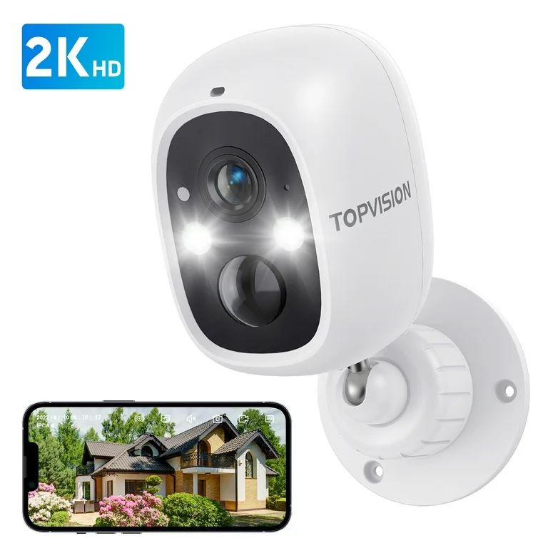 TOPVISION Wireless Security Camera, 2K WiFi Camera with Outdoor Night Vision, IP66 Outdoor Waterp... | Walmart (US)