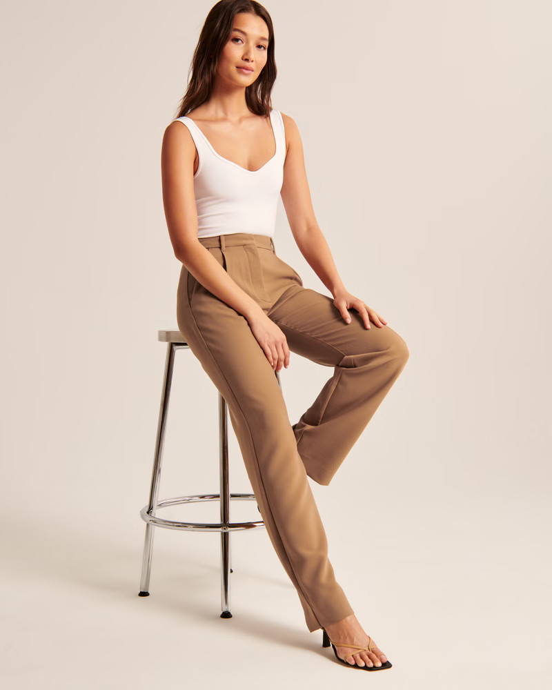 Tailored Relaxed Straight Pant | Abercrombie & Fitch (US)