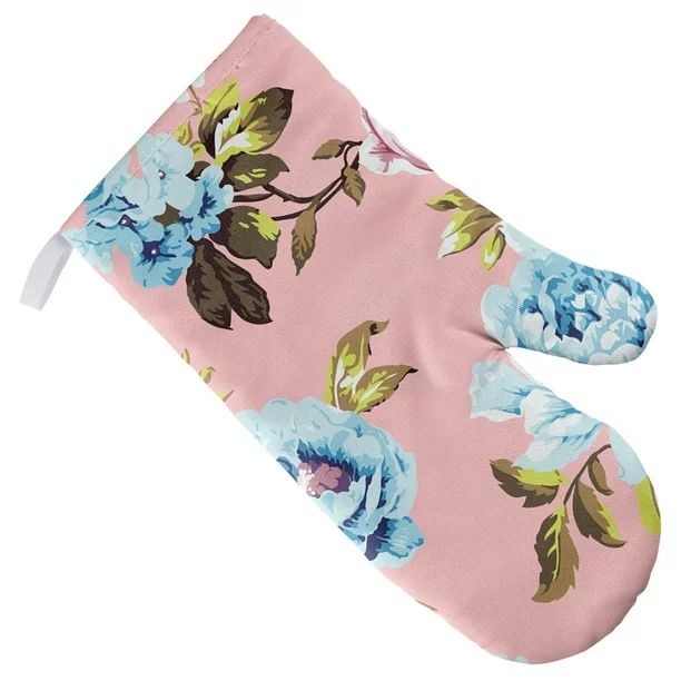 Pink and Blue Floral Pattern Oven Mitt for Indoor/Outdoor Kitchen and BBQ | Walmart (US)