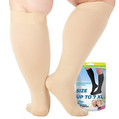 Absolute Support Women’s 20–30mmHg Medical Compression Socks – Knee High Support Hose for Varicose Veins & Swelling Relief, Beige, 6X-Large | Target