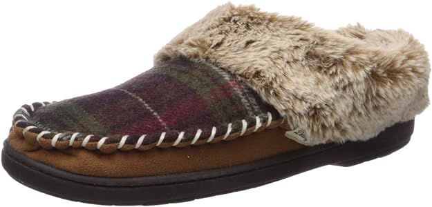 Dearfoams Women's Plaid and Microsuede Moc Toe Clog Slipper | Amazon (US)