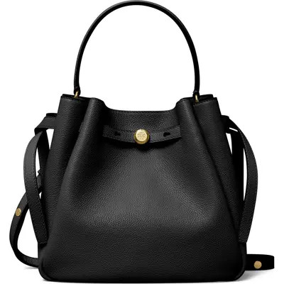 Tory Burch Romy Pebble Leather Bucket Bag in Lemon at Nordstrom | Nordstrom