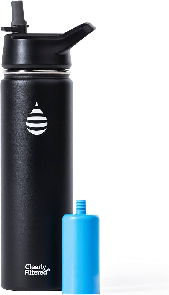 Clearly Filtered No.1 Filtered Water Bottle / 20oz Ounce Double-Wall Insulated Stainless Steel Fi... | Amazon (US)