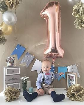Tellpet Rose Gold Number 1 Balloon, 40 Inch | Amazon (US)
